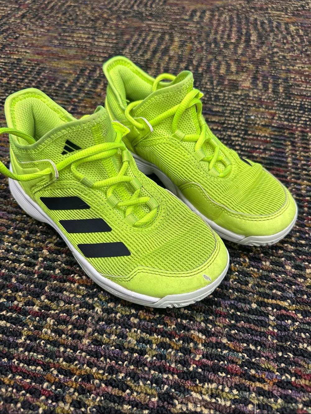 Adidas Kids Courtflash Tennis Shoes Neon Lime 1.5